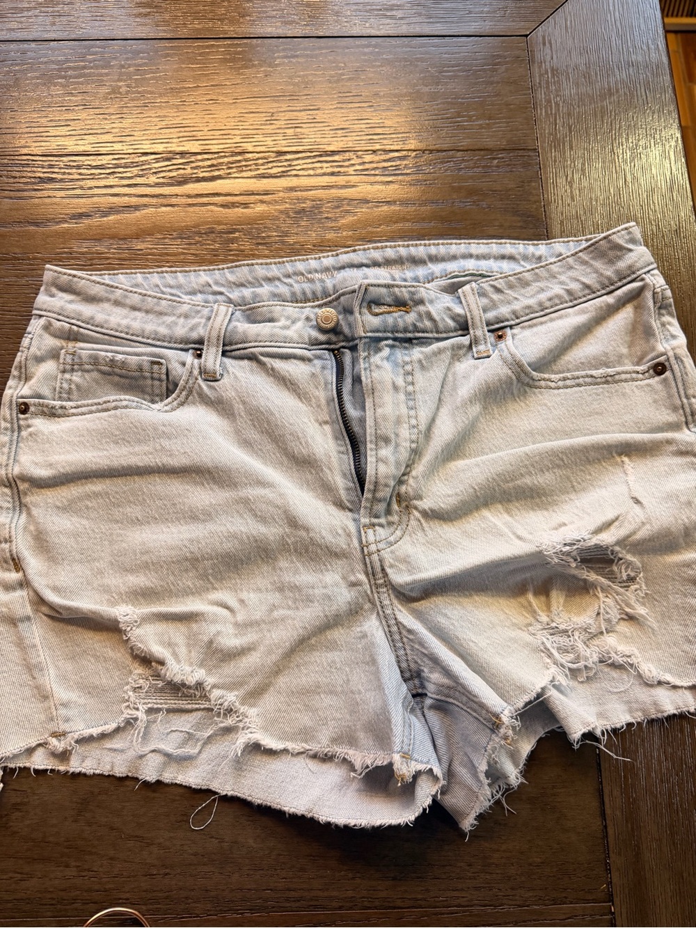 Old Navy Light Blue Distressed Denim Cutoff Shorts